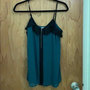 Halogen turquoise and black spaghetti strap top